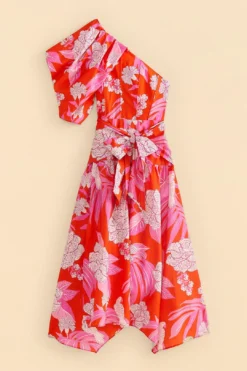 Farm Rio Red Dewdrop Floral Midi Dress -Farm Rio Shop 309194 06