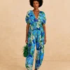 Farm Rio Green Jungle Panther Jumpsuit