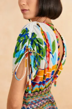 Farm Rio Colorful Forest V Neck Mini Dress -Farm Rio Shop 309198 03