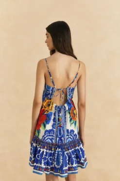 Farm Rio Off-White Flower Tapestry Organic Cotton Mini Dress 8 Farm Rio Off-White Flower Tapestry Organic Cotton Mini Dress -Farm Rio Shop 309199 04 scaled