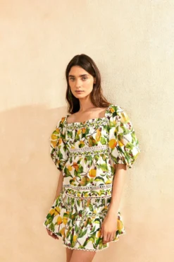 Farm Rio Off-White Fruit Orchard Mini Skirt