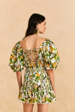 Farm Rio Off-White Fruit Orchard Mini Skirt -Farm Rio Shop 309205 04