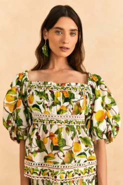 Farm Rio Off-White Fruit Orchard Blouse