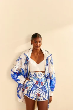 Farm Rio Off-White Jungle Chic Shorts