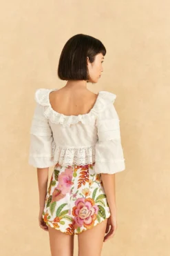 Farm Rio Off-White Macaw Bloom Shorts 9 Farm Rio Off-White Macaw Bloom Shorts -Farm Rio Shop 309223 04