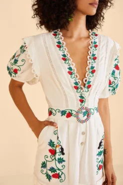 Farm Rio Cross Stitch Toucan Embroidered Romper -Farm Rio Shop 309230 03