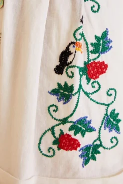 Farm Rio Cross Stitch Toucan Embroidered Romper -Farm Rio Shop 309230 05