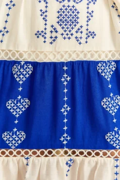 Farm Rio Navy Blue Embroidered Jungle Scarf Maxi Dress 9 Farm Rio Navy Blue Embroidered Jungle Scarf Maxi Dress -Farm Rio Shop 309237 04