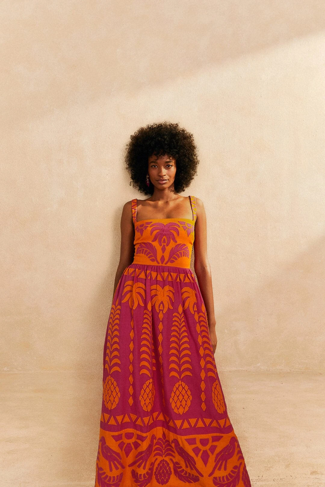 Farm Rio Orange Pineapple Love Cutwork Dress 2 Farm Rio Orange Pineapple Love Cutwork Dress - Image 2