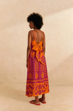 Farm Rio Orange Pineapple Love Cutwork Dress 7 Farm Rio Orange Pineapple Love Cutwork Dress -Farm Rio Shop 309238 04