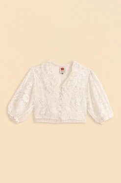 Farm Rio Off-White Guipure Collar Blouse -Farm Rio Shop 309240 06