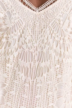 Farm Rio Off-White Guipure Midi Dress -Farm Rio Shop 309243 05 scaled