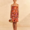 Farm Rio Coral Summer Sun Mini Dress