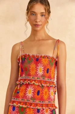 Farm Rio Coral Summer Sun Mini Dress -Farm Rio Shop 309264 03