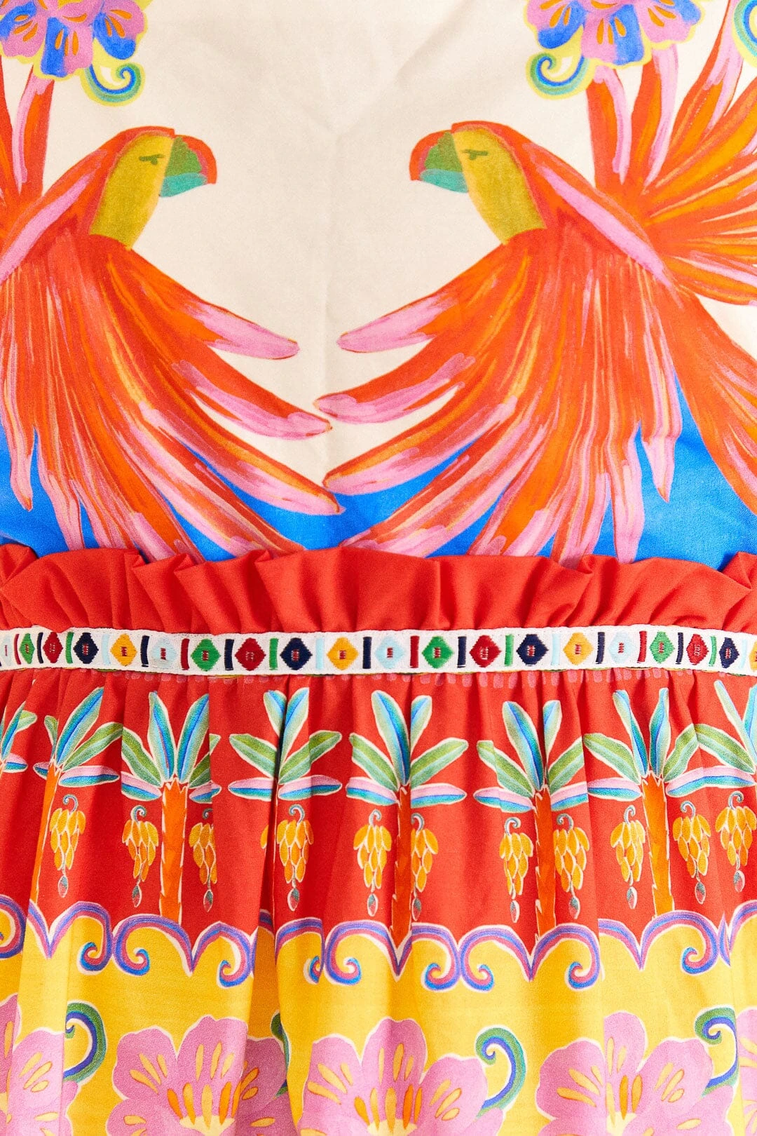 Farm Rio Off-White Vivid Garden Organic Cotton Mini Dress 5 Farm Rio Off-White Vivid Garden Organic Cotton Mini Dress - Image 5