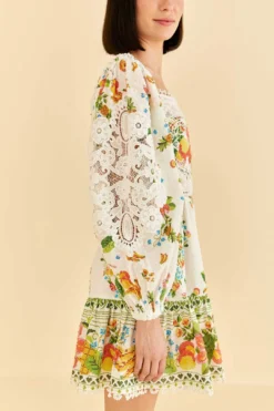 Farm Rio Off-White Tropical Romance Scarf Mini Dress -Farm Rio Shop 309269 03