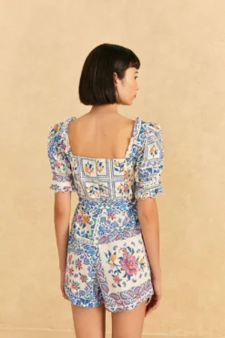 Farm Rio Off-White Romantic Bandanas Organic Cotton Romper 8 Farm Rio Off-White Romantic Bandanas Organic Cotton Romper -Farm Rio Shop 309280 04