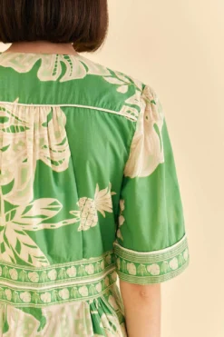 Farm Rio Green Lace Monsteras Jumpsuit -Farm Rio Shop 309284 05