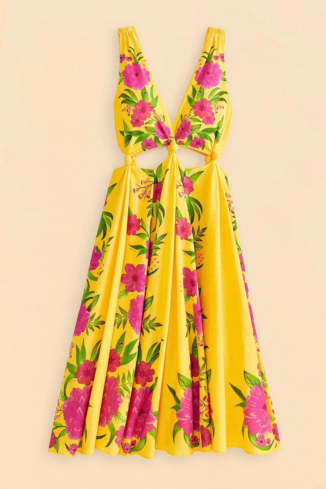 Farm Rio Yellow Romantic Garden Midi Dress 9 Farm Rio Yellow Romantic Garden Midi Dress - Image 9