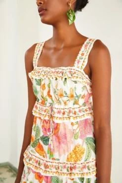 Farm Rio Off-White Macaw Bloom Midi Dress -Farm Rio Shop 309302 03