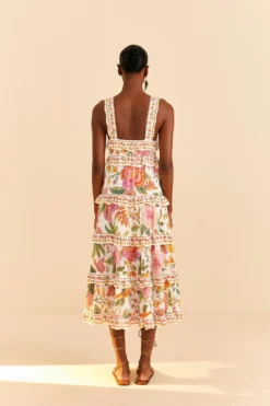 Farm Rio Off-White Macaw Bloom Midi Dress -Farm Rio Shop 309302 04