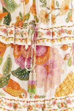 Farm Rio Off-White Macaw Bloom Midi Dress -Farm Rio Shop 309302 05