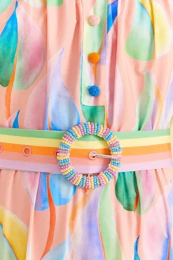 Farm Rio Pink Pastel Leaves Maxi Dress -Farm Rio Shop 309308 05 scaled