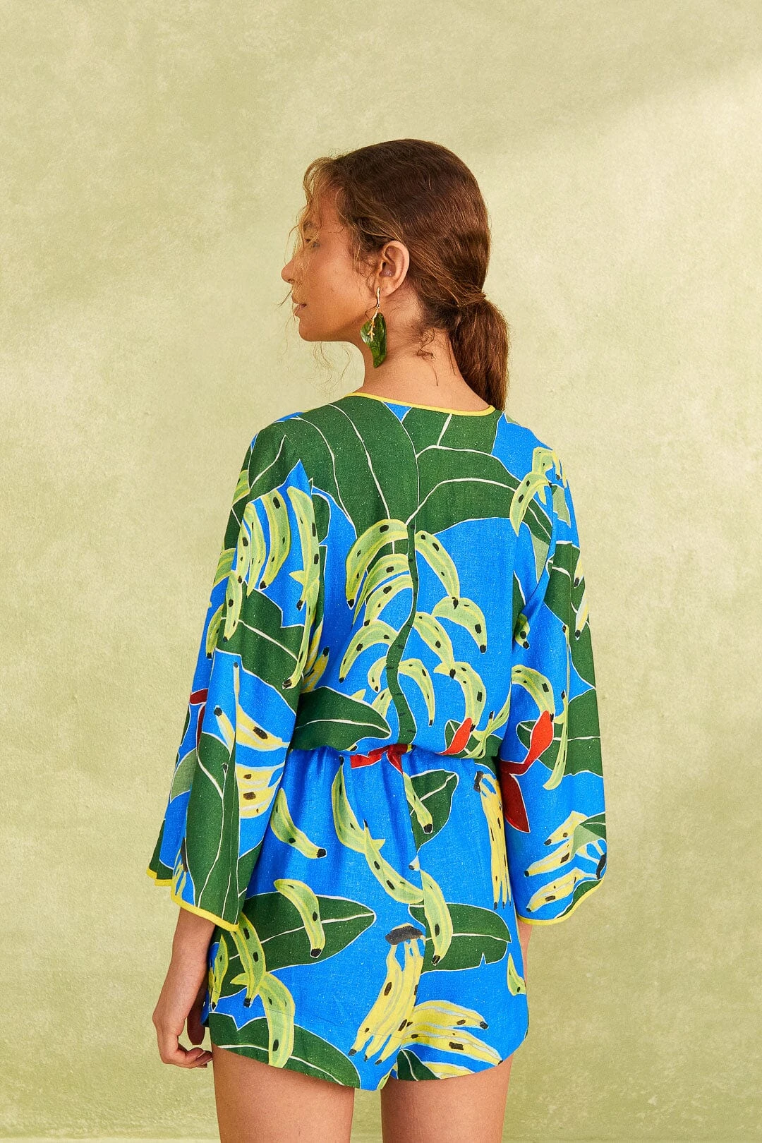 Farm Rio Blue Banana Leaves Romper 4 Farm Rio Blue Banana Leaves Romper - Image 4