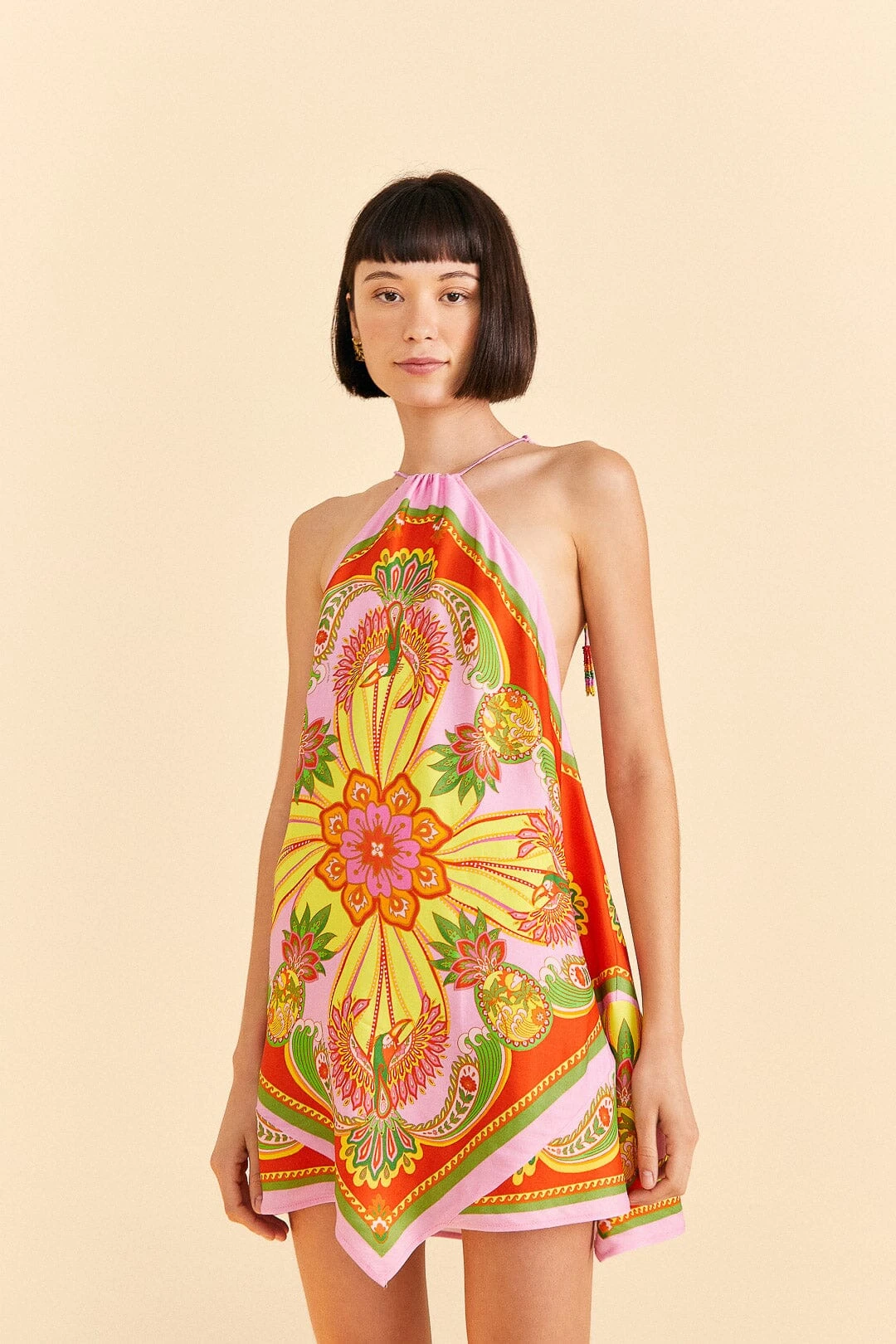 Farm Rio Beach Toucans Scarf Lenzing™ Ecovero™ Viscose Mini Dress 1 Farm Rio Beach Toucans Scarf Lenzing™ Ecovero™ Viscose Mini Dress