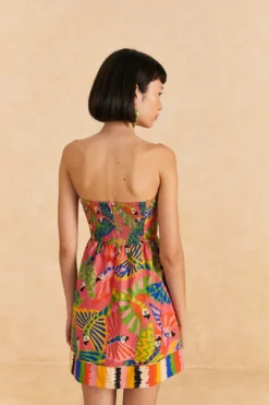 Farm Rio Coral Graphic Macaws Organic Cotton Mini Dress 9 Farm Rio Coral Graphic Macaws Organic Cotton Mini Dress -Farm Rio Shop 309347 04