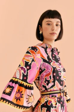 Farm Rio Black Enchanted Nature Mini Dress 8 Farm Rio Black Enchanted Nature Mini Dress -Farm Rio Shop 309357 03