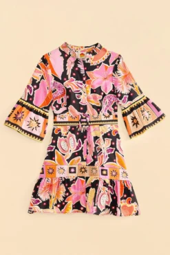 Farm Rio Black Enchanted Nature Mini Dress 11 Farm Rio Black Enchanted Nature Mini Dress -Farm Rio Shop 309357 06