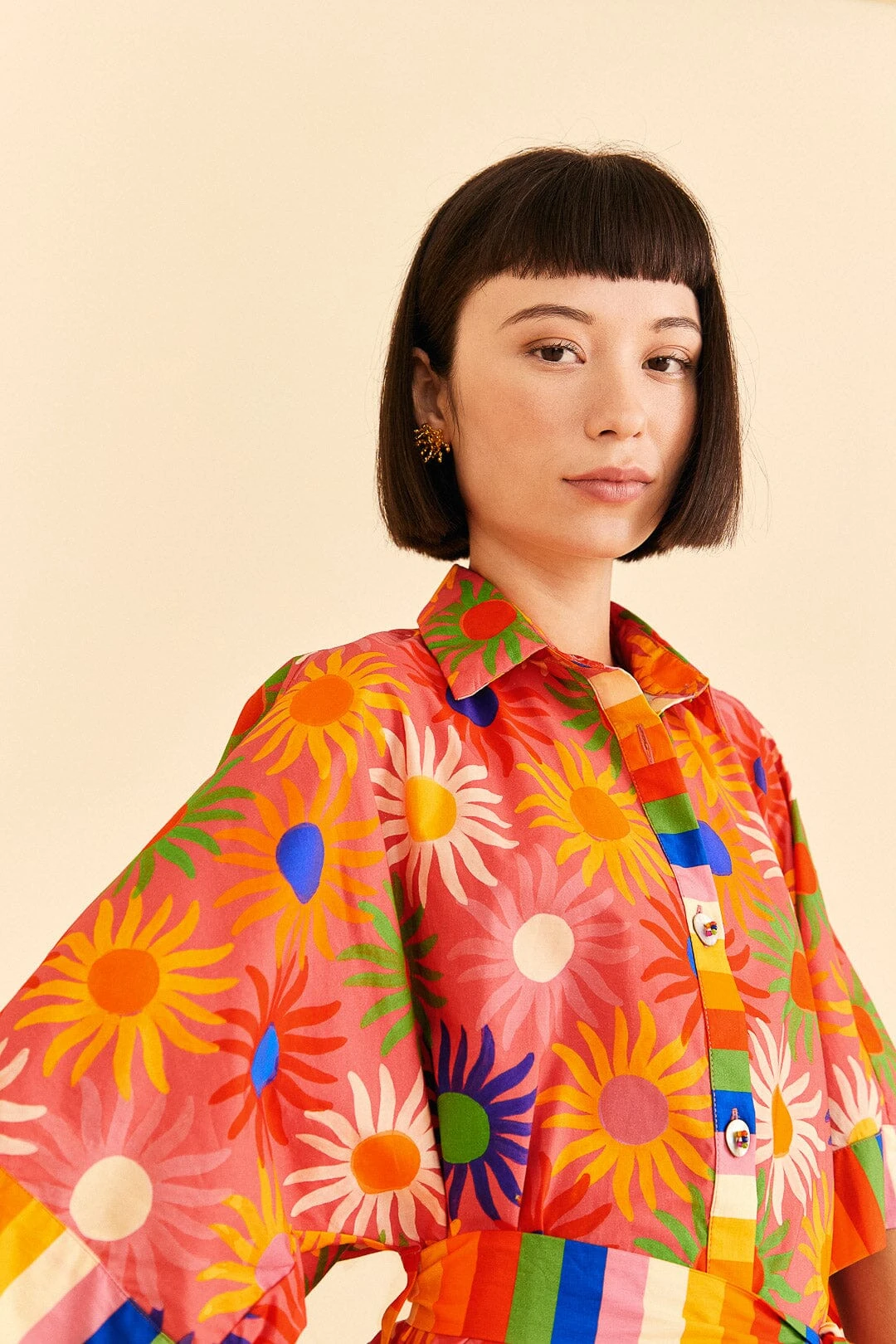 Farm Rio Coral Mixed Graphic Macaws Midi Dress 2 Farm Rio Coral Mixed Graphic Macaws Midi Dress - Image 2