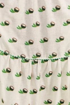 Farm Rio Cross Stitch Coconut Embroidered Midi Dress 10 Farm Rio Cross Stitch Coconut Embroidered Midi Dress -Farm Rio Shop 309371 05