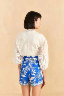 Farm Rio Blue Lace Banana Shorts 8 Farm Rio Blue Lace Banana Shorts -Farm Rio Shop 309373 04