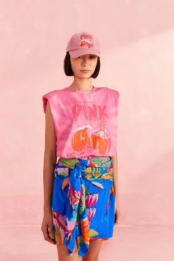 Farm Rio Blue Painted Jungle Mini Skirt