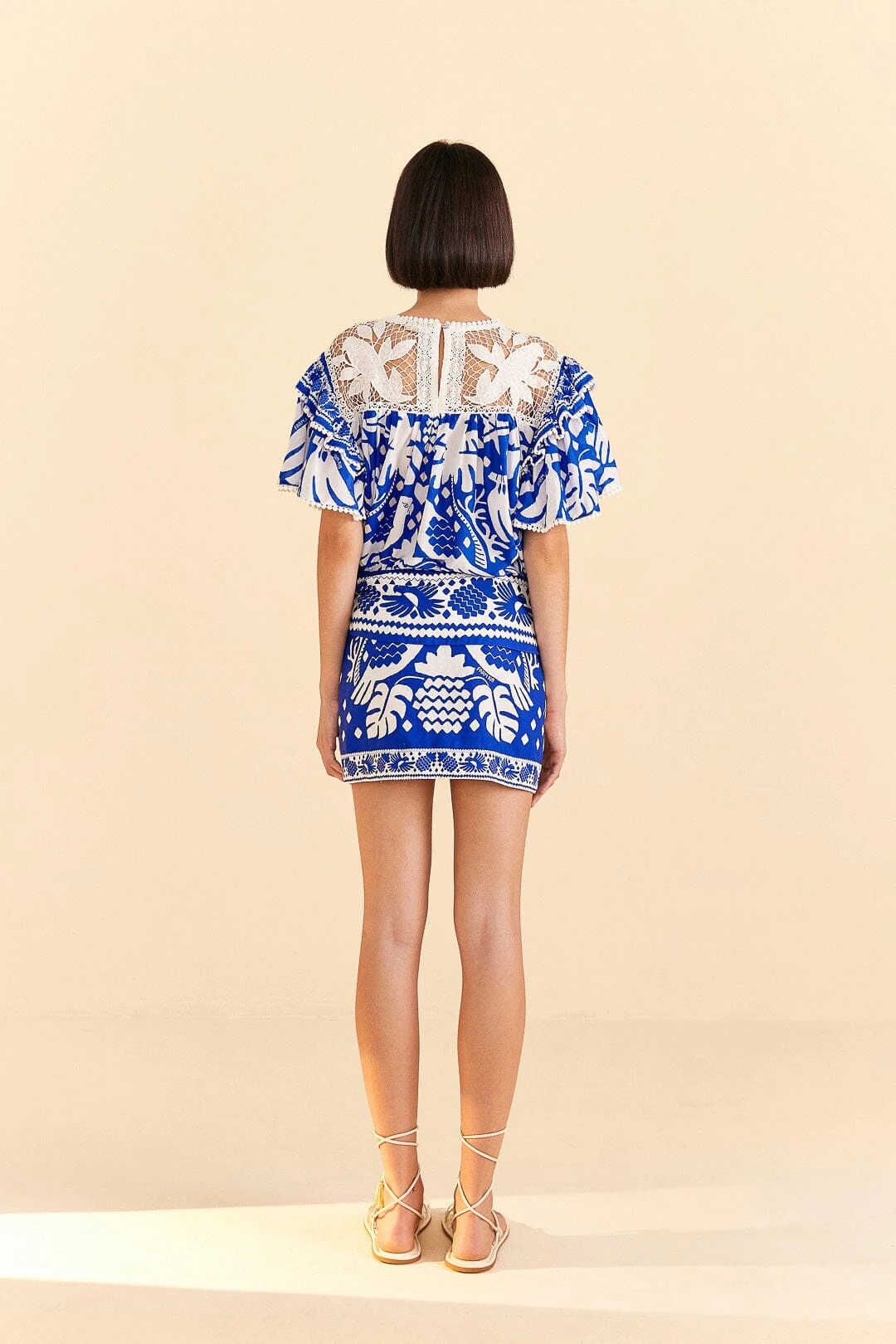 Farm Rio Navy Blue Jungle Scarf Mini Skirt 4 Farm Rio Navy Blue Jungle Scarf Mini Skirt - Image 4