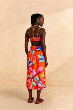 Farm Rio Red Ombre Chita Midi Skirt 9 Farm Rio Red Ombre Chita Midi Skirt -Farm Rio Shop 309389 04