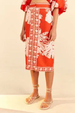 Farm Rio Red Lace Monsteras Midi Skirt -Farm Rio Shop 309392 03 scaled