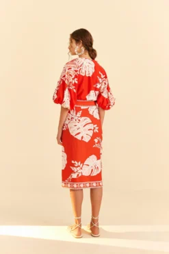 Farm Rio Red Lace Monsteras Midi Skirt -Farm Rio Shop 309392 04 scaled