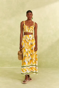 Farm Rio Off-White Peppers Maxi Skirt