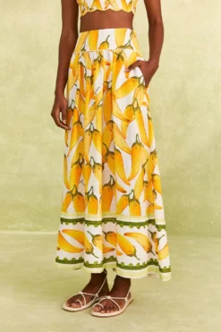 Farm Rio Off-White Peppers Maxi Skirt 8 Farm Rio Off-White Peppers Maxi Skirt -Farm Rio Shop 309400 03