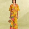 Farm Rio Yellow Macaw Bloom Pants