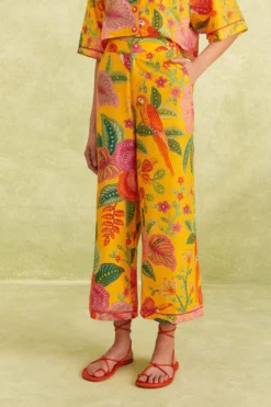Farm Rio Yellow Macaw Bloom Pants -Farm Rio Shop 309404 03