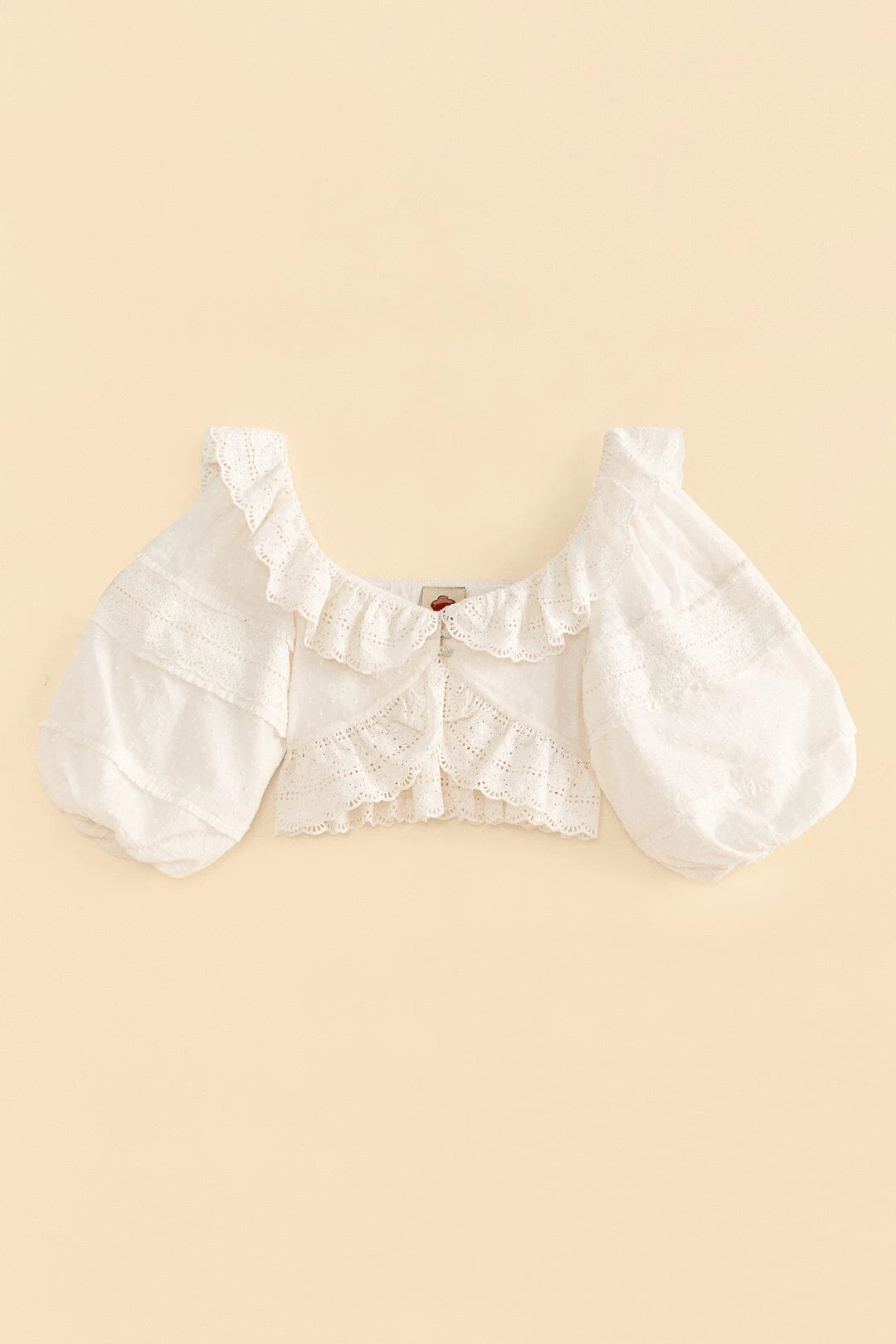 Farm Rio Off-White Lace Crop Top 6 Farm Rio Off-White Lace Crop Top - Image 6