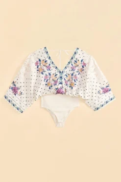 Farm Rio Off-White Romantic Bandanas Bodysuit -Farm Rio Shop 309428 05