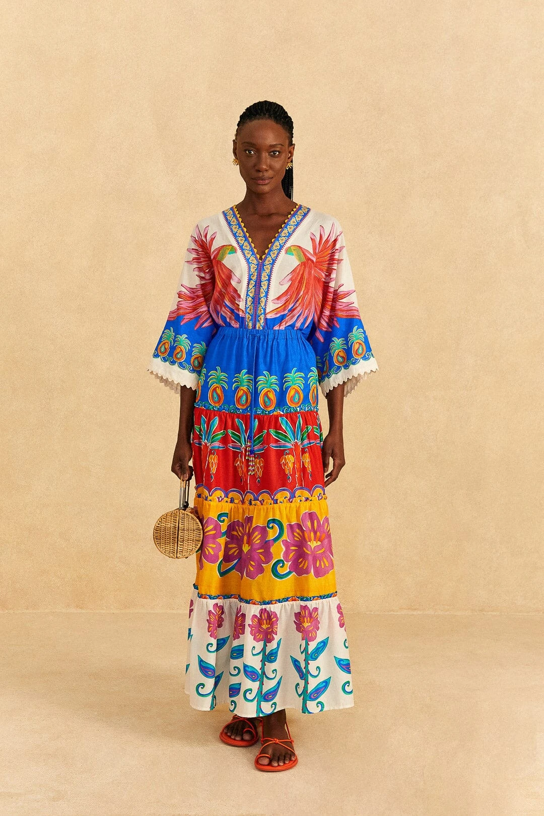 Farm Rio Off-White Vivid Garden Bodysuit 1 Farm Rio Off-White Vivid Garden Bodysuit