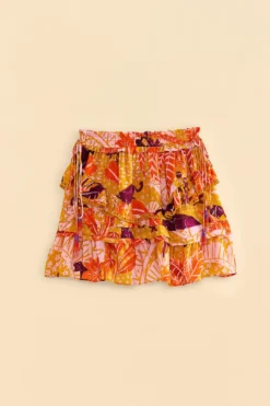 Farm Rio Beige Jungle Panther Mini Skirt -Farm Rio Shop 309452 05