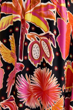 Farm Rio Black Enchanted Nature Lenzing™ Ecovero™ Viscose Midi Skirt -Farm Rio Shop 309464 05