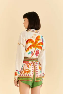 Farm Rio Green Tropical Life Shorts 6 Farm Rio Green Tropical Life Shorts -Farm Rio Shop 309466 03